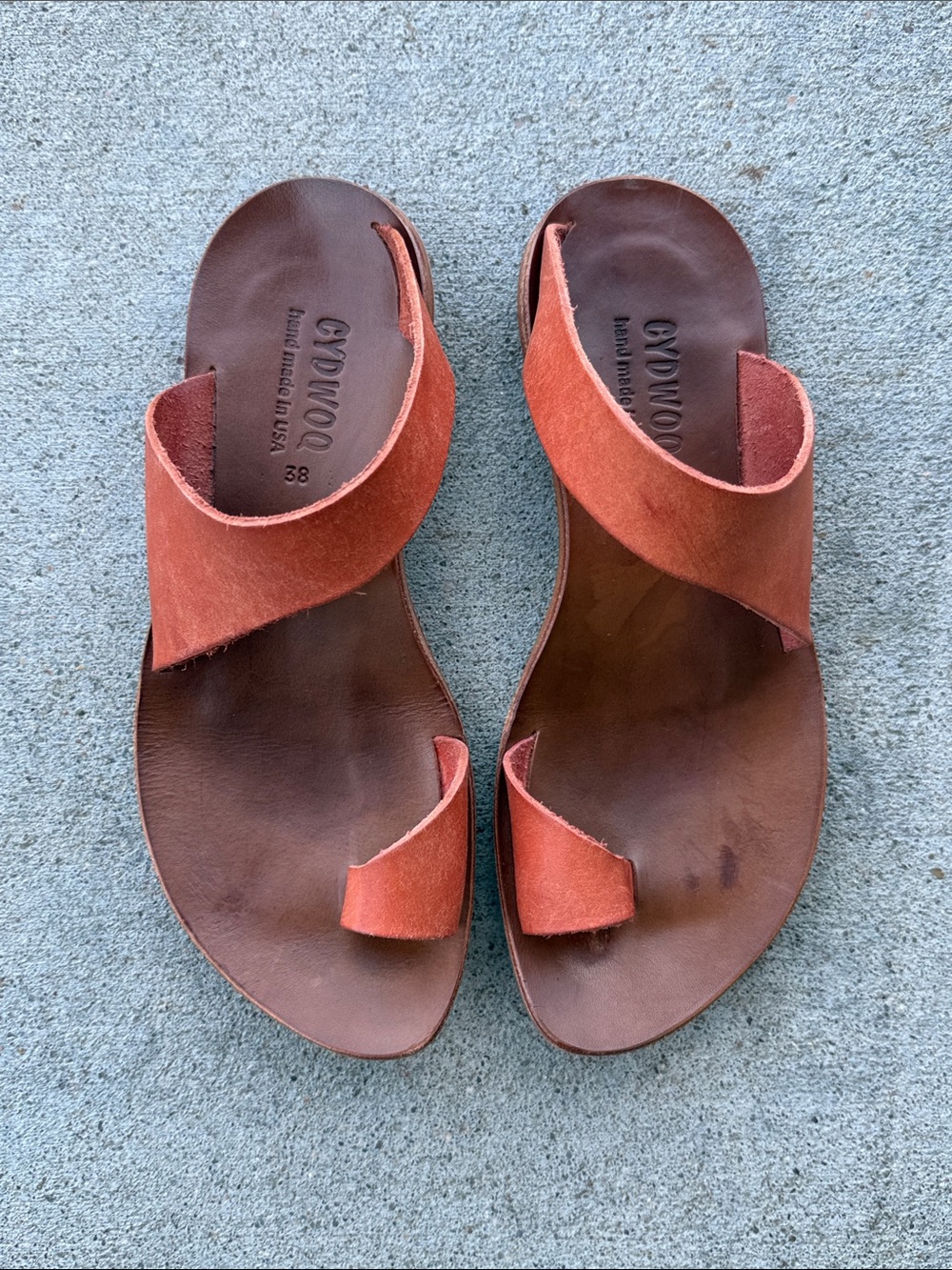 Gypswood Women's Rust Suede Toe-Loop Slide Sandals
